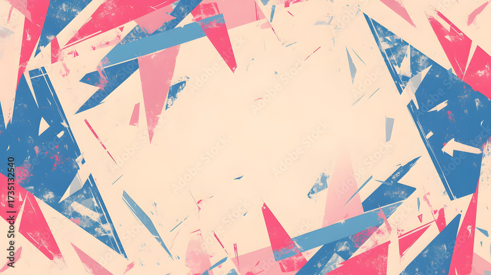 Obraz premium Abstract colorful vector pattern with confetti, stars, and triangles for Christmas celebration paper design or party wallpaper