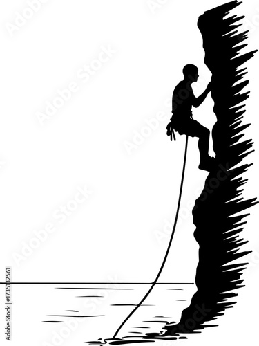 A man rock climber silhouette, silhouette, vector, sport, woman, illustration, rope, climber, people, climbing, black, rock, fishing, gymnast, sports, circus, trapeze, marionette, fitness, body, puppe