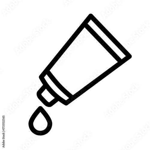 Tube with Drop Line Icon of Printmaking Icon Set