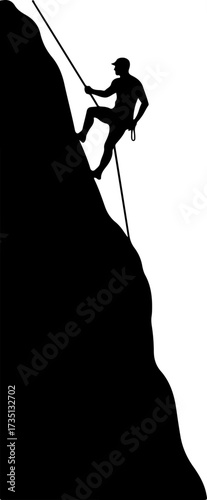 A man rock climber silhouette, silhouette, vector, sport, woman, illustration, rope, climber, people, climbing, black, rock, fishing, gymnast, sports, circus, trapeze, marionette, fitness, body, puppe
