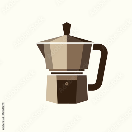 Coffee maker moka pot – Italian espresso brewing equipment illustration