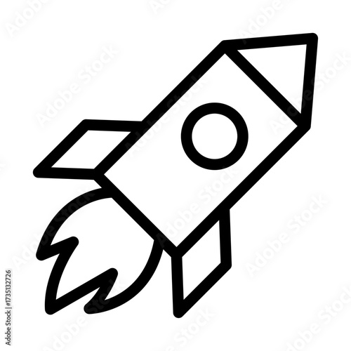 Rocket Line Icon of Graffiti Art Icon Set