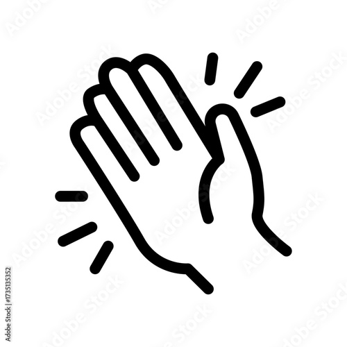 Clapping Hands Line Icon of Live Performance Icon Set