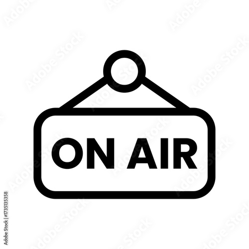 On Air Sign Line Icon of Live Performance Icon Set