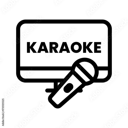 Karaoke Sign Line Icon of Karaoke Icon Set