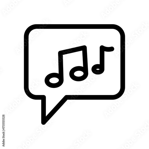 Speech Bubble Line Icon of Karaoke Icon Set