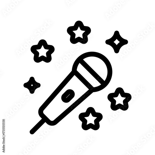 Microphone Line Icon of Karaoke Icon Set