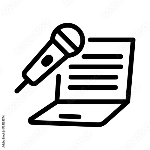 Lyrics Sheet Line Icon of Karaoke Icon Set