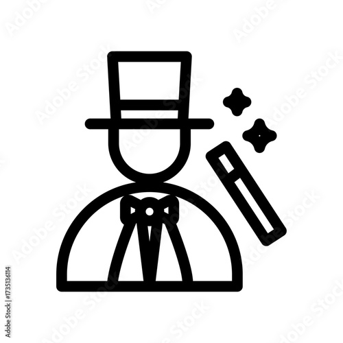 Ringmaster Line Icon of Circus Arts Icon Set