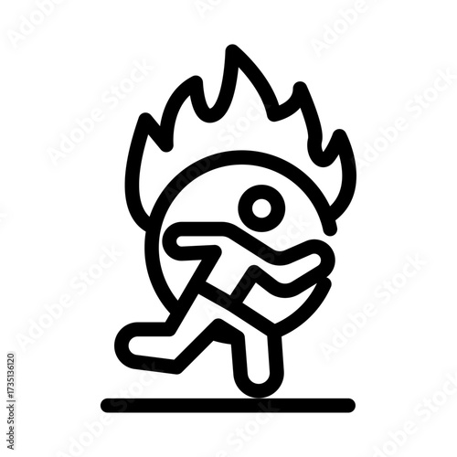 Fire Breather Line Icon of Circus Arts Icon Set