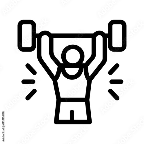Strongman Line Icon of Circus Arts Icon Set
