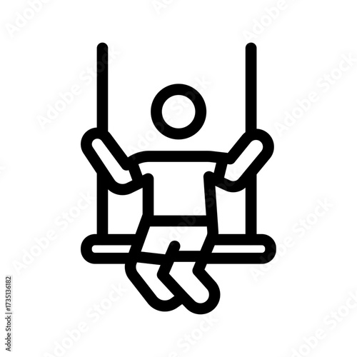 Trapeze Artist Line Icon of Circus Arts Icon Set