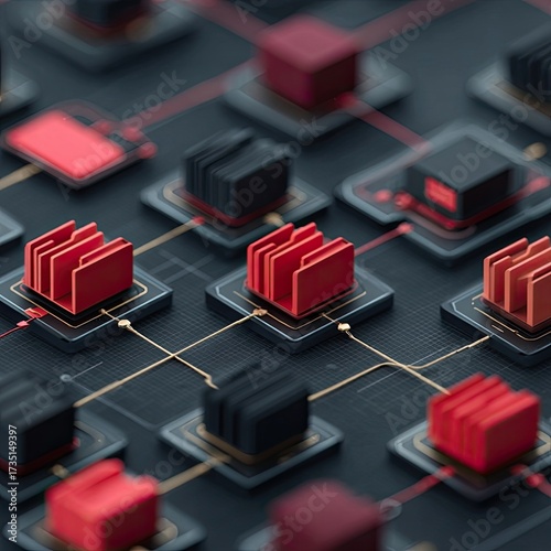 Abstract 3D Network Of Folders