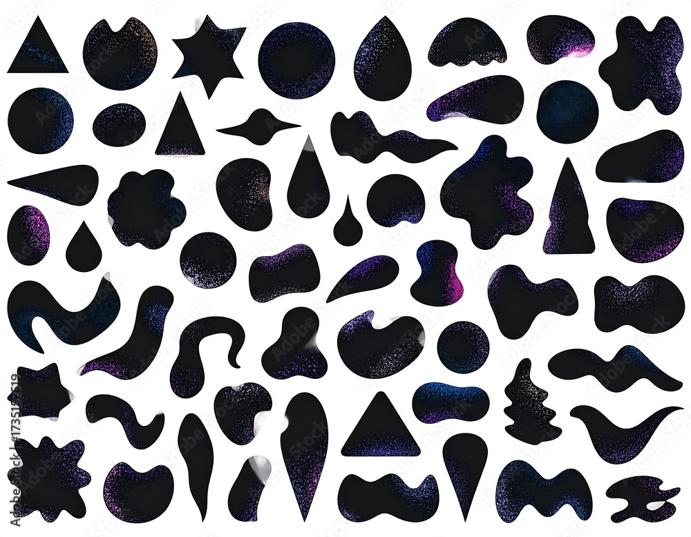 Fototapeta premium Abstract shapes with cosmic textures
