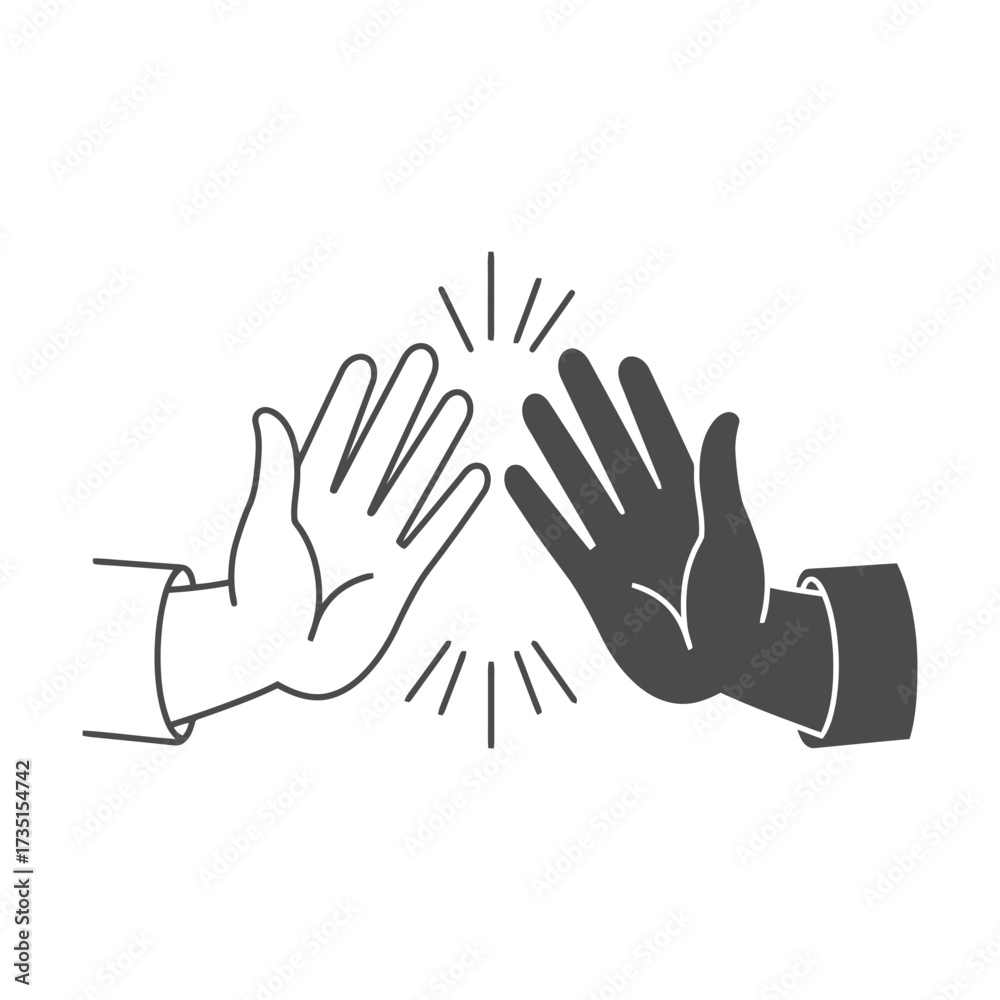 Obraz premium High five gesture between two hands representing teamwork and success.