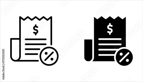tax thin line icons set. For website marketing design, logo, app, template on white background