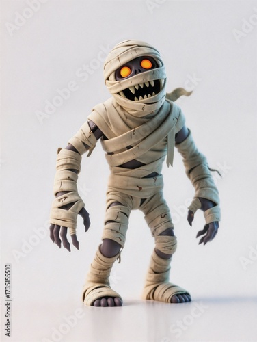 3D Halloween mummy monster