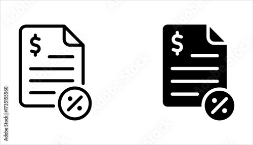 tax thin line icons set. For website marketing design, logo, app, template on white background