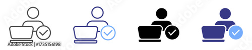 self employee icon set multiple style