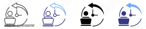 full time icon set multiple style