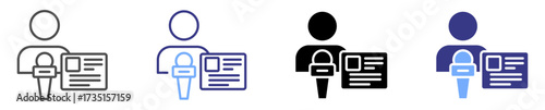 journalism icon set multiple style