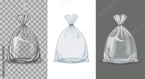 Clear plastic bag mockup vector psd transparent packaging design