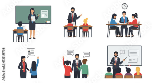 Diverse Classroom Scenarios and Teaching Styles Depicting Education and Learning Environments for Stock Photography and Educational Resources