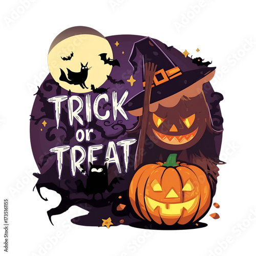 halloween pumpkin with bats