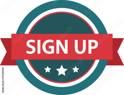 Sign up now button vector graphic register here membership form