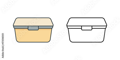Leftover box icon of a closed lunchbox container. Perfect for kitchen storage, meal prep, and food organization themes.