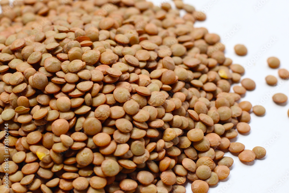 Fototapeta premium Lentils are small brown legumes rich in protein and fiber