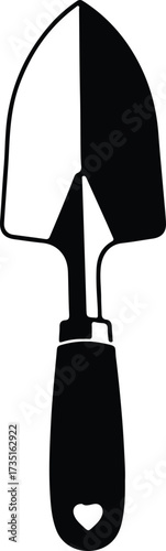 Illustrator Vector Gardening trowel hand tool simple icon silhouette