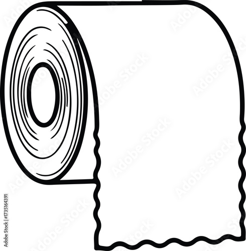 Illustrator Vector Toilet paper roll bathroom essential hygiene product silhouette