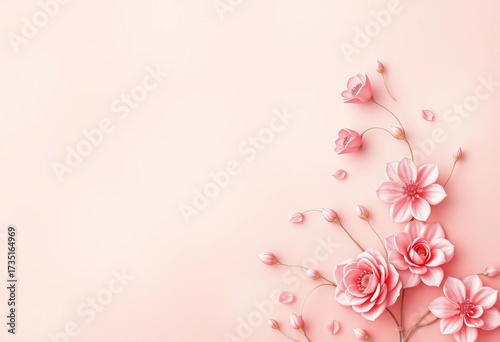 Soft blush pink textured wallpaper with subtle floral pattern,  home decor, blush pink