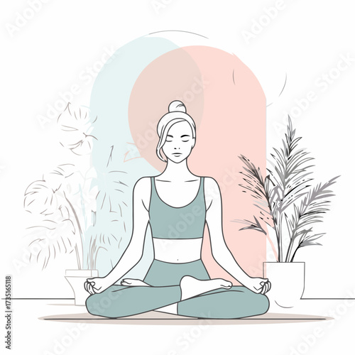 woman meditating in yoga position