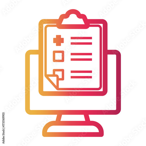 examination Line Gradient Icon