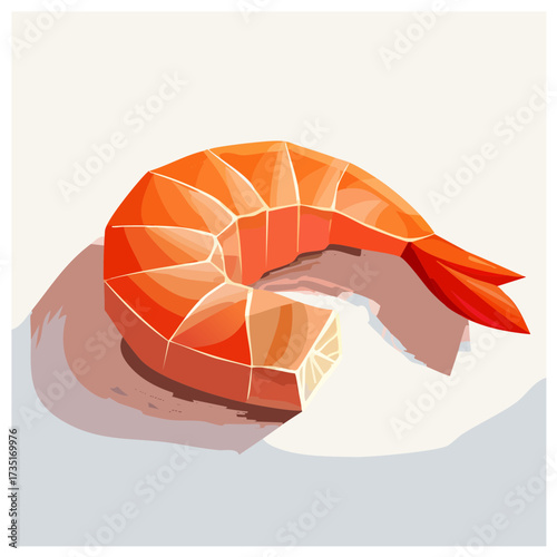 Isometric Shrimp Vector
