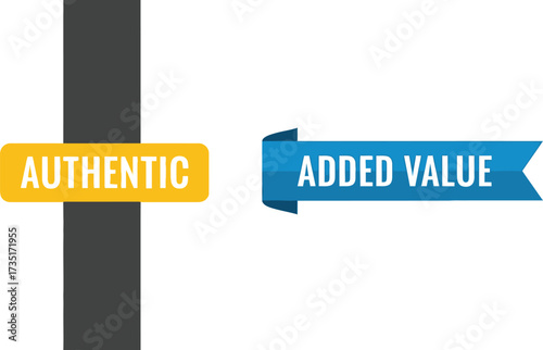 Authentic added value vector illustration graphic design set aditable