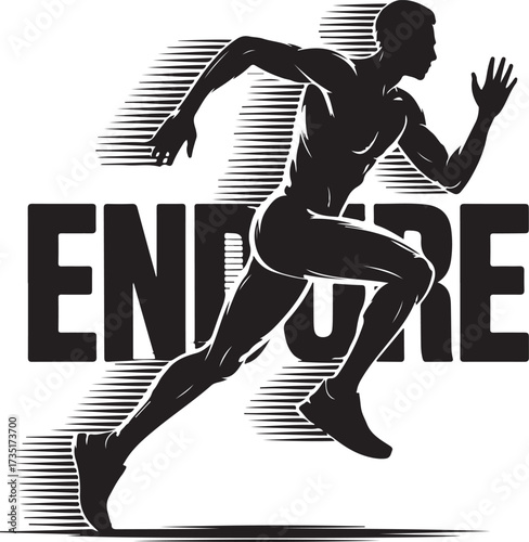Running Athlete Silhouette Vector | Jogging and Sports Illustration