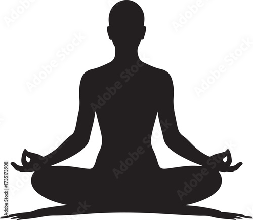 Yoga Silhouette Vector | Meditation and Wellness Pose Illustration