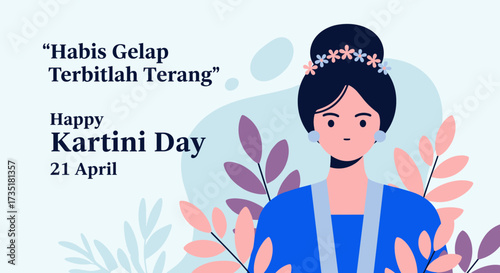 Cultural Celebration, Woman, Indonesia, Illustration, Vibrant, Traditional, Happy Kartini Day Design