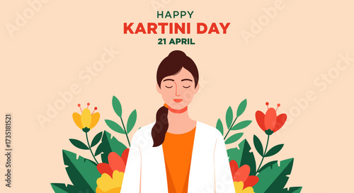 Inspiring Figures in Colorful Elegance - 21 April, Indonesia - Hand Drawn Graphics for Education and Independence