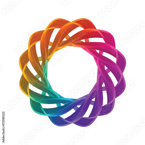 Abstract colorful spiral circle design on an elastic cable background concept