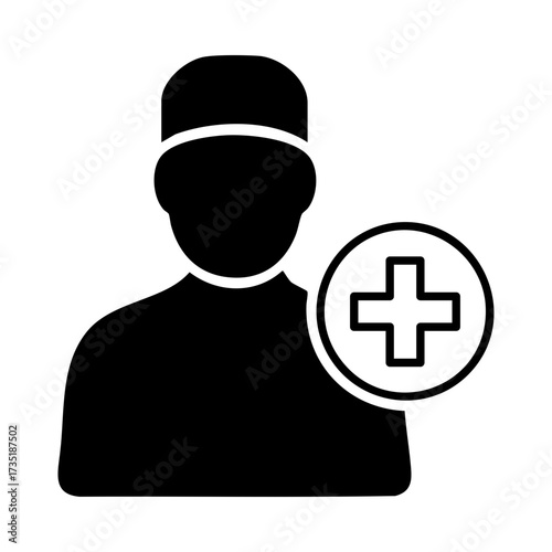 Doctor icon with medical plus symbol