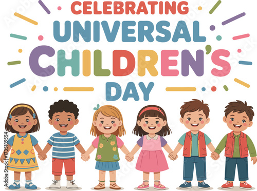 Celebrating universal children's day vector illustration