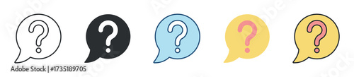 Question Icon Set Multiple Style Collection