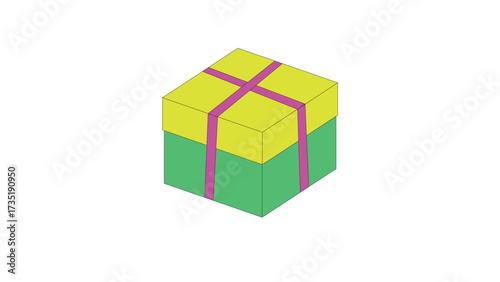 handmade Flat vector illustration of colorful gift box with ribbon for celebration party birthday and surprise present
