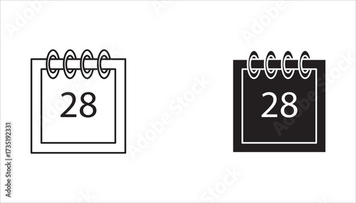 Calendar vector, icon set Desktop calendar isolated on white background, Calendar icon.