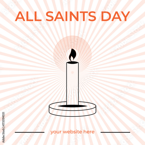 All Saints Day Candle Illustration