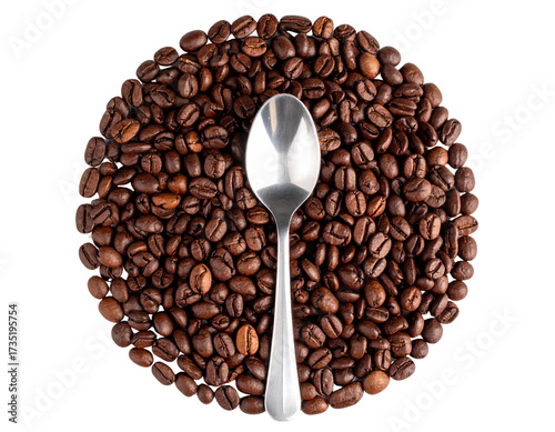  Minimalist Coffee Beans Arrangement for Modern Café Design PNG